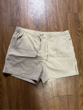 Women's 100% cotton Neutral Drawstring Shorts - Cream Beach Athletic Summer